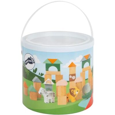 small foot houten bouwblokken "Safari" 50-delige set met dierenmotieven in opbergdoos, voor kinderen leeftijd 12 maanden en up, 11699 small foot houten bouwblokken "Safari" 50-delige set met dierenmotieven in opbergdoos, voor kinderen leeftijd 12 maanden en up, 11699