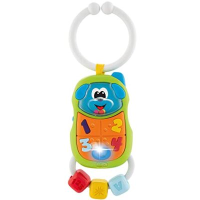 Chicco Trillino Puppy telefoon, Trillino elektronische rammelaar met licht en geluiden, 3-18 maanden Chicco Trillino Puppy telefoon, Trillino elektronische rammelaar met licht en geluiden, 3-18 maanden