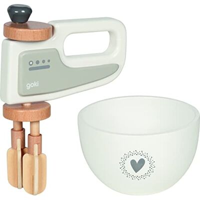 Goki 51502 Handmixer met mengkom kinderkeukenaccessoires en houten boodschappenwinkels Goki 51502 Handmixer met mengkom kinderkeukenaccessoires en houten boodschappenwinkels