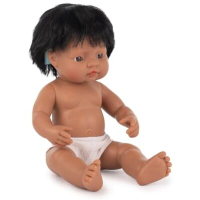 Miniland South American Boy 31116-38 cm, met hoortoestel, zonder ondergoed Miniland South American Boy 31116-38 cm, met hoortoestel, zonder ondergoed