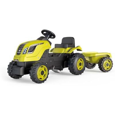 Smoby Tractor Farmer XL groen + aanhanger Tractor met pedalen voor kinderen Verstelbare zitting Stuurwiel met claxon Open kap Vanaf 3 jaar Gemaakt in Frankrijk Smoby Tractor Farmer XL groen + aanhanger Tractor met pedalen voor kinderen Verstelbare zitting Stuurwiel met claxon Open kap Vanaf 3 jaar Gemaakt in Frankrijk