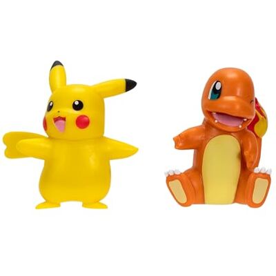 Pokémon Set van 2 gevechtsfiguren eerste partner Charmander en Pikachu slagfiguren 5,1 cm met authentieke details Pokémon Set van 2 gevechtsfiguren eerste partner Charmander en Pikachu slagfiguren 5,1 cm met authentieke details