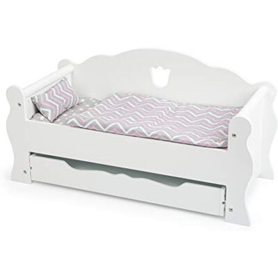 Small Foot wooden doll day bed, including mattress, colorful deken and pillow, with drawer, vanaf 3 jaar, 12024 Small Foot wooden doll day bed, including mattress, colorful deken and pillow, with drawer, vanaf 3 jaar, 12024