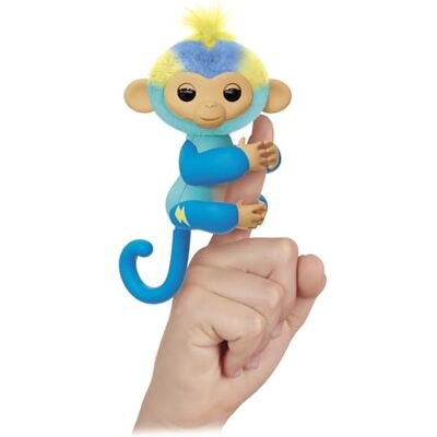 Lansay FINGERLINGS Leo – blauwe interactieve aap baby – elektronisch pluche dier voor kinderen vanaf 5 jaar – interactief dier dat aan de vinger hangt – grappige reacties – 70 geluiden – cadeau-idee – Lansay FINGERLINGS Leo – blauwe interactieve aap baby – elektronisch pluche dier voor kinderen vanaf 5 jaar – interactief dier dat aan de vinger hangt – grappige reacties – 70 geluiden – cadeau-idee –