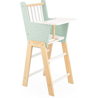 Janod Zen kinderstoel van FSC-hout, imitatiespeelgoed, accessoires voor poppen en poppen tot 42 cm, vanaf 3 jaar, J05901, groen, 22,5 x 28 x 53 Janod Zen kinderstoel van FSC-hout, imitatiespeelgoed, accessoires voor poppen en poppen tot 42 cm, vanaf 3 jaar, J05901, groen, 22,5 x 28 x 53