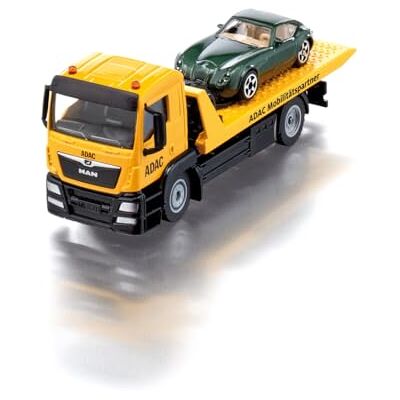 Siku 2722, MAN ADAC sleepwagen, met auto, sleepspeelgoed, 1:55, metaal/kunststof, geel, originele functies, uittrekbare lier, kantel- en neerlaatbaar transportplatform Siku 2722, MAN ADAC sleepwagen, met auto, sleepspeelgoed, 1:55, metaal/kunststof, geel, originele functies, uittrekbare lier, kantel- en neerlaatbaar transportplatform