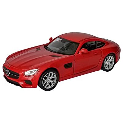 Toi-Toys Mercedes-AMG GT Welly Miniatuurauto van metaal, met wrijvingsmotor, 12 cm, 4 varianten 03, donkerrood metallic Toi-Toys Mercedes-AMG GT Welly Miniatuurauto van metaal, met wrijvingsmotor, 12 cm, 4 varianten 03, donkerrood metallic