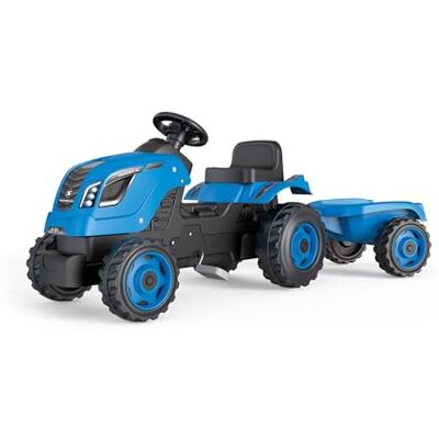 Smoby Tractor Farmer XL blauw + aanhanger Tractor met pedalen voor kinderen Verstelbare zitting Stuurwiel met claxon Open kap Vanaf 3 jaar Gemaakt in Frankrijk Smoby Tractor Farmer XL blauw + aanhanger Tractor met pedalen voor kinderen Verstelbare zitting Stuurwiel met claxon Open kap Vanaf 3 jaar Gemaakt in Frankrijk