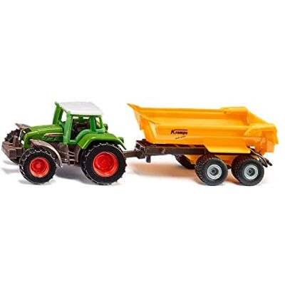 Siku 1605 Fendt tractor met kiepwagen speelgoedtractor metaal en kunststof groen/geel afneembare cabine kantelruimte aanhanger met lichte rubberen wielen Siku 1605 Fendt tractor met kiepwagen speelgoedtractor metaal en kunststof groen/geel afneembare cabine kantelruimte aanhanger met lichte rubberen wielen