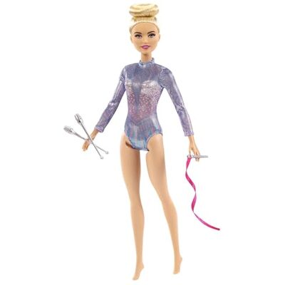 Barbie GTN65, Ritmisch Gymnaste Blonde Pop (30 cm), in Kleurrijk Glanzend Turnpakje, met 2 Stokjes en een Lint, Geweldig Cadeau voor kinderen vanaf 3 jaar Barbie GTN65, Ritmisch Gymnaste Blonde Pop (30 cm), in Kleurrijk Glanzend Turnpakje, met 2 Stokjes en een Lint, Geweldig Cadeau voor kinderen vanaf 3 jaar