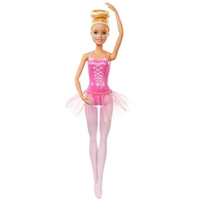 Barbie ballerina danseres pop met blond haar roze tutu en spikes, kinderspeelgoed, GJL59 Barbie ballerina danseres pop met blond haar roze tutu en spikes, kinderspeelgoed, GJL59