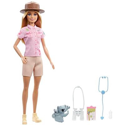 Barbie You Can Be Anything Serie Zoöloog Blond Haar Pop Koala Verrekijker Stethoscoop Accessoires Cadeau voor Kinderen Speelgoed vanaf 3 jaar GXV86 Barbie You Can Be Anything Serie Zoöloog Blond Haar Pop Koala Verrekijker Stethoscoop Accessoires Cadeau voor Kinderen Speelgoed vanaf 3 jaar GXV86