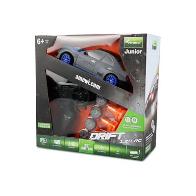 Amewi Drift Sport Car 4WD 1:24 RC RTR Grijs Amewi Drift Sport Car 4WD 1:24 RC RTR Grijs