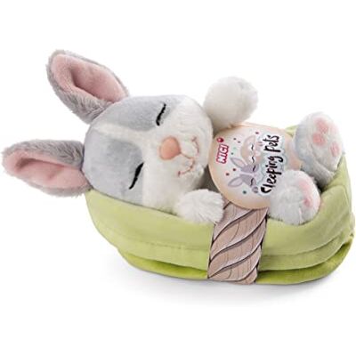 NICI 48706 Knuffeldier, grijs, 12 cm, schattig pluche dier in mand om te knuffelen en te spelen, voor kinderen en volwassenen, leuk cadeau-idee, lichtgrijs NICI 48706 Knuffeldier, grijs, 12 cm, schattig pluche dier in mand om te knuffelen en te spelen, voor kinderen en volwassenen, leuk cadeau-idee, lichtgrijs