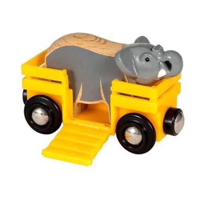 Brio World 33969 Wagon en olifant Accessoires voor houten spoorbaan Met magneetverbindingen Safari-thema Speelgoed voor jongens en meisjes vanaf 3 jaar Brio World 33969 Wagon en olifant Accessoires voor houten spoorbaan Met magneetverbindingen Safari-thema Speelgoed voor jongens en meisjes vanaf 3 jaar