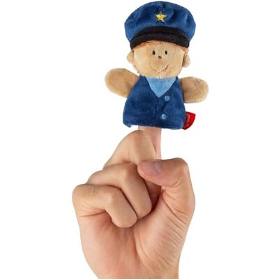 Sigikid 43009 Vingerpop van pluche, voor kinderen vanaf 6 maanden, blauw, 9 cm Sigikid 43009 Vingerpop van pluche, voor kinderen vanaf 6 maanden, blauw, 9 cm