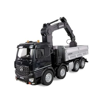 Amewi Mercedes-Benz Arocs Op afstand bestuurbare kraan met kiepbak 8 x 4/4 4WD 1:18 RTR RC Amewi Mercedes-Benz Arocs Op afstand bestuurbare kraan met kiepbak 8 x 4/4 4WD 1:18 RTR RC