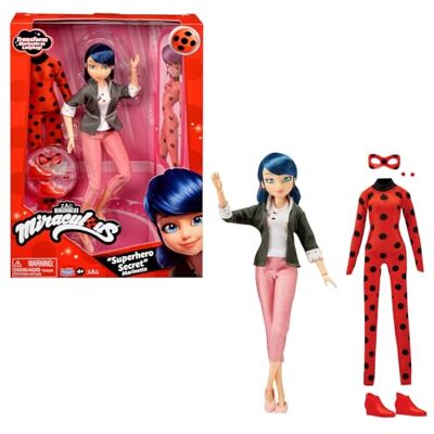 BANDAI Miraculous Ladybug Pop en haar twee outfits Ladybug en Marinette Poppen met scharnierende 26 cm en twee outfits P50355 BANDAI Miraculous Ladybug Pop en haar twee outfits Ladybug en Marinette Poppen met scharnierende 26 cm en twee outfits P50355