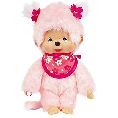 BANDAI Monchhichi Pluche Pinky Sakura, roze, 20 cm 24289 BANDAI Monchhichi Pluche Pinky Sakura, roze, 20 cm 24289