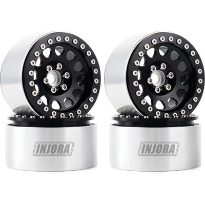 INJORA 4 stuks 2,2 wielen Beadlock RC metalen velg voor 1:10 RC Rock Crawler Axial SCX10 RR10 Wraith 90048 90018 Traxxas TRX4 (zwart) INJORA 4 stuks 2,2 wielen Beadlock RC metalen velg voor 1:10 RC Rock Crawler Axial SCX10 RR10 Wraith 90048 90018 Traxxas TRX4 (zwart)