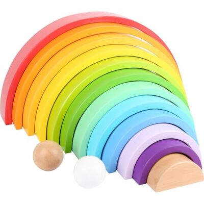 small foot "Rainbow XL" houten bouwstenen, 12-delige set met 2 ballen, vanaf 1 jaar, 11412 small foot "Rainbow XL" houten bouwstenen, 12-delige set met 2 ballen, vanaf 1 jaar, 11412
