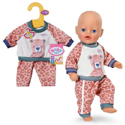 BABY born joggingpak met jungle-motief om uit te vouwen, sweatshirt & leo broek hoogwaardige poppenaccessoires kleding geschikt voor alle 36 cm poppen BABY born joggingpak met jungle-motief om uit te vouwen, sweatshirt & leo broek hoogwaardige poppenaccessoires kleding geschikt voor alle 36 cm poppen