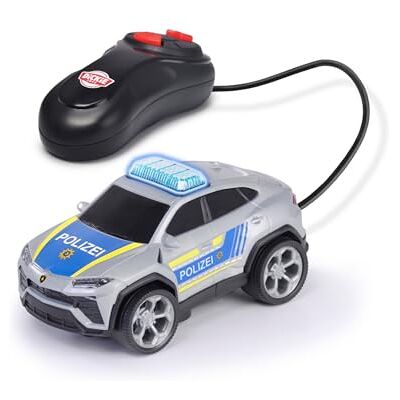 Dickie Toys Lamborghini Urus politieauto 13 cm met kabelafstandsbediening, politieauto met blauw licht en batterijen, voor kinderen vanaf 3 jaar, meerkleurig Dickie Toys Lamborghini Urus politieauto 13 cm met kabelafstandsbediening, politieauto met blauw licht en batterijen, voor kinderen vanaf 3 jaar, meerkleurig