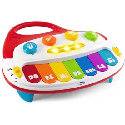 Chicco Mijn eerste piano, muziekspel voor kinderen, gemakkelijk vast te pakken, 7 toetsen, 2 elektronische speelmodi, 1-4 jaar Chicco Mijn eerste piano, muziekspel voor kinderen, gemakkelijk vast te pakken, 7 toetsen, 2 elektronische speelmodi, 1-4 jaar