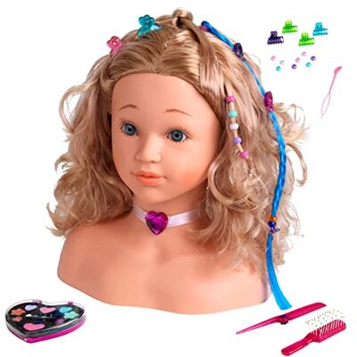 Klein Theo 5240 Make-up- en stylinghoofd "Sophia" met haarclip, dermatologisch geteste make-up en vele andere accessoires voor trendy kapsels en make-up Klein Theo 5240 Make-up- en stylinghoofd "Sophia" met haarclip, dermatologisch geteste make-up en vele andere accessoires voor trendy kapsels en make-up