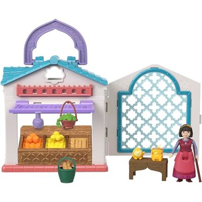 Mattel Disney Wish De kracht van de verlangens, Dahlia en zijn markt speelset voor minipoppen met figuur en accessoires, geïnspireerd op de film, speelgoed + 3 jaar (HRH74) Mattel Disney Wish De kracht van de verlangens, Dahlia en zijn markt speelset voor minipoppen met figuur en accessoires, geïnspireerd op de film, speelgoed + 3 jaar (HRH74)
