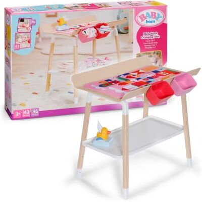 BABY born Luiertafel in Scandinavische stijl Scandinavisch design, aankleedkussen, plank en opbergdozen BABY born Luiertafel in Scandinavische stijl Scandinavisch design, aankleedkussen, plank en opbergdozen