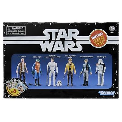 Hasbro Star Wars Retro Collection, Star Wars: A New Hope, Multipack met 6 figuren, schaal 9,5 cm Hasbro Star Wars Retro Collection, Star Wars: A New Hope, Multipack met 6 figuren, schaal 9,5 cm
