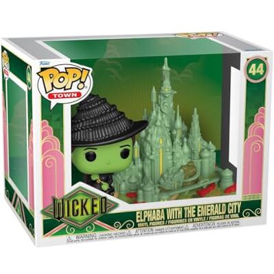 Funko Pop! Town: Wicked, Elphaba w/Emerald City, verzamelfiguur, vinyl figuur, cadeau-idee, officieel product, speelgoed voor kinderen en volwassenen, filmfans, figuur voor verzamelaars Funko Pop! Town: Wicked, Elphaba w/Emerald City, verzamelfiguur, vinyl figuur, cadeau-idee, officieel product, speelgoed voor kinderen en volwassenen, filmfans, figuur voor verzamelaars