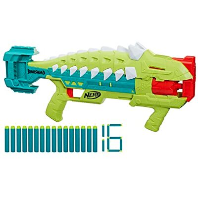 Nerf Dinosquad Armorstrike, dartblaster, 8 darts, 16 Elite darts, ankylosaurus design Nerf Dinosquad Armorstrike, dartblaster, 8 darts, 16 Elite darts, ankylosaurus design