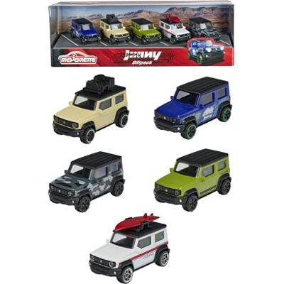 Majorette Suzuki Jimny Giftpack – miniatuurauto's van metaal – koffer met 5 voertuigen – 212053177 Majorette Suzuki Jimny Giftpack – miniatuurauto's van metaal – koffer met 5 voertuigen – 212053177