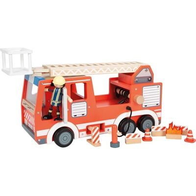 Small Foot wooden fire truck, with rotating ladder, broek & accessories, fire department toy for children aged 3 and up, 12657 Small Foot wooden fire truck, with rotating ladder, broek & accessories, fire department toy for children aged 3 and up, 12657