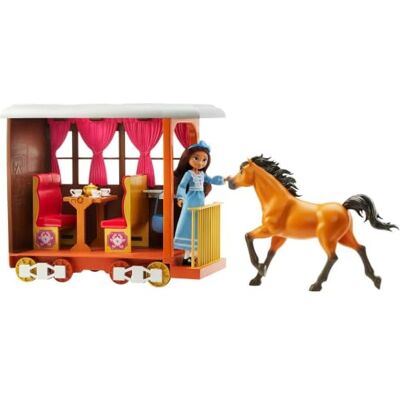 Mattel Spirit The Indomitable, Lucky treinset met pop, Spirit paardenfiguur en filmgetrouwe accessoires, gesloten verpakking, kinderspeelgoed, HBT15 Mattel Spirit The Indomitable, Lucky treinset met pop, Spirit paardenfiguur en filmgetrouwe accessoires, gesloten verpakking, kinderspeelgoed, HBT15