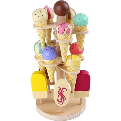 small foot Beweegbare ijsstandaard van hout, accessoires voor winkels en kinderkeuken, 15 soorten, vanaf 3 jaar, 1248 small foot Beweegbare ijsstandaard van hout, accessoires voor winkels en kinderkeuken, 15 soorten, vanaf 3 jaar, 1248