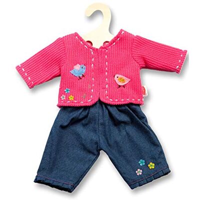 Heless 1504 2-delige poppenkledingset met vest en jeans, blauw of roze, 1 van de 2 modellen (willekeurig), maat 28-35 cm Heless 1504 2-delige poppenkledingset met vest en jeans, blauw of roze, 1 van de 2 modellen (willekeurig), maat 28-35 cm