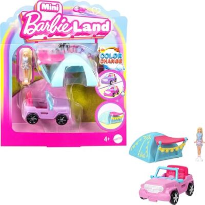 Barbie Mini Land HYF43 iconische 1,5 inch pop en speelgoedvoertuig veranderende verrassing Barbie Mini Land HYF43 iconische 1,5 inch pop en speelgoedvoertuig veranderende verrassing