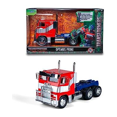 Jada Toys Transformers Optimus Prime (T7) als autovrachtwagen uit de beesten van Transformers, de miniatuurauto voor kinderen en volwassenen vanaf 8 jaar, 1:24, 27 cm, rood/blauw Jada Toys Transformers Optimus Prime (T7) als autovrachtwagen uit de beesten van Transformers, de miniatuurauto voor kinderen en volwassenen vanaf 8 jaar, 1:24, 27 cm, rood/blauw