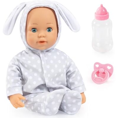 Bayer Design 93822AC Anna pop, fles en fopspeen, zacht lichaam, slapende ogen, interactieve pop, 38 cm Bayer Design 93822AC Anna pop, fles en fopspeen, zacht lichaam, slapende ogen, interactieve pop, 38 cm