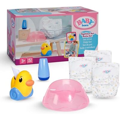 BABY born Potje Set Inclusief luiers, crèmedoos & eend Berta als papieren dispenser Hoogwaardige poppenaccessoire Voor poppen van 36 cm & 43 cm BABY born Potje Set Inclusief luiers, crèmedoos & eend Berta als papieren dispenser Hoogwaardige poppenaccessoire Voor poppen van 36 cm & 43 cm