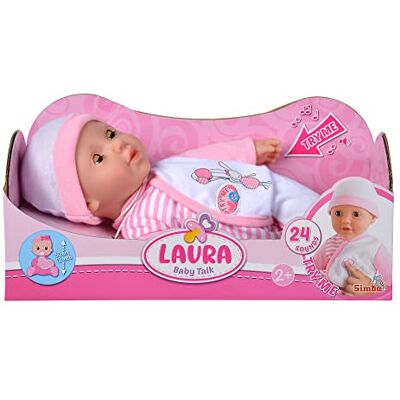Simba My Love Baby Talk 105140020 zachte lichaamspop met slapende ogen in schattige rompertje, maakt 24 babygeluiden, 30 cm, pop vanaf 2 jaar Simba My Love Baby Talk 105140020 zachte lichaamspop met slapende ogen in schattige rompertje, maakt 24 babygeluiden, 30 cm, pop vanaf 2 jaar