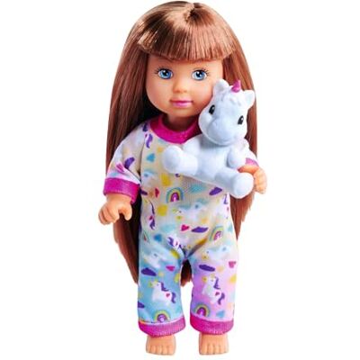 Simba Evi Love Pyjama, 3 verschillende kleuren, slechts één artikel wordt geleverd, pop in schattige pyjama met eenhoorn-pluche, pop 12 cm, vanaf 3 jaar Simba Evi Love Pyjama, 3 verschillende kleuren, slechts één artikel wordt geleverd, pop in schattige pyjama met eenhoorn-pluche, pop 12 cm, vanaf 3 jaar