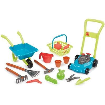 Ecoiffier Toys – 4585 – super 3-in-1 tuinpakket: trimmer, kruiwagen, mand en tuinaccessoires, tuingereedschap voor kinderen, buitenspel, vanaf 18 maanden, gemaakt in Frankrijk Ecoiffier Toys – 4585 – super 3-in-1 tuinpakket: trimmer, kruiwagen, mand en tuinaccessoires, tuingereedschap voor kinderen, buitenspel, vanaf 18 maanden, gemaakt in Frankrijk