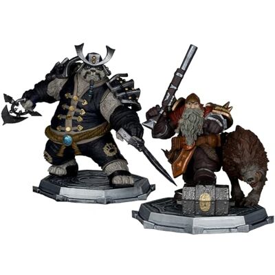 McFarlane Toys World of Warcraft Dwerg Hunter Figuur: Beastmaster & Marksman en Pandaren: Monk & Rogue schaal 1:12 Set van 2 luxe figuren met gouden label McFarlane Toys World of Warcraft Dwerg Hunter Figuur: Beastmaster & Marksman en Pandaren: Monk & Rogue schaal 1:12 Set van 2 luxe figuren met gouden label