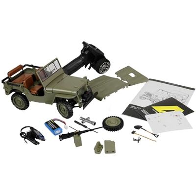 Amewi Jeep Willys MB Scale Crawler afstandsbediening met 4WD 1:14 RTR lier groen Amewi Jeep Willys MB Scale Crawler afstandsbediening met 4WD 1:14 RTR lier groen