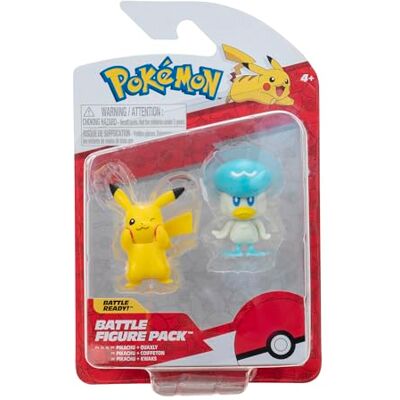 Pokémon PKW3357 Battle Figure Pack Pikachu & Kwaks officiële gedetailleerde figuren, 5 cm Pokémon PKW3357 Battle Figure Pack Pikachu & Kwaks officiële gedetailleerde figuren, 5 cm