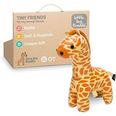 Little Big Friends Tiny Friends Rattle Sleutelhanger, speciaal gevuld dier, gemakkelijk te reinigen, hypoallergeen, Gina de giraf Little Big Friends Tiny Friends Rattle Sleutelhanger, speciaal gevuld dier, gemakkelijk te reinigen, hypoallergeen, Gina de giraf